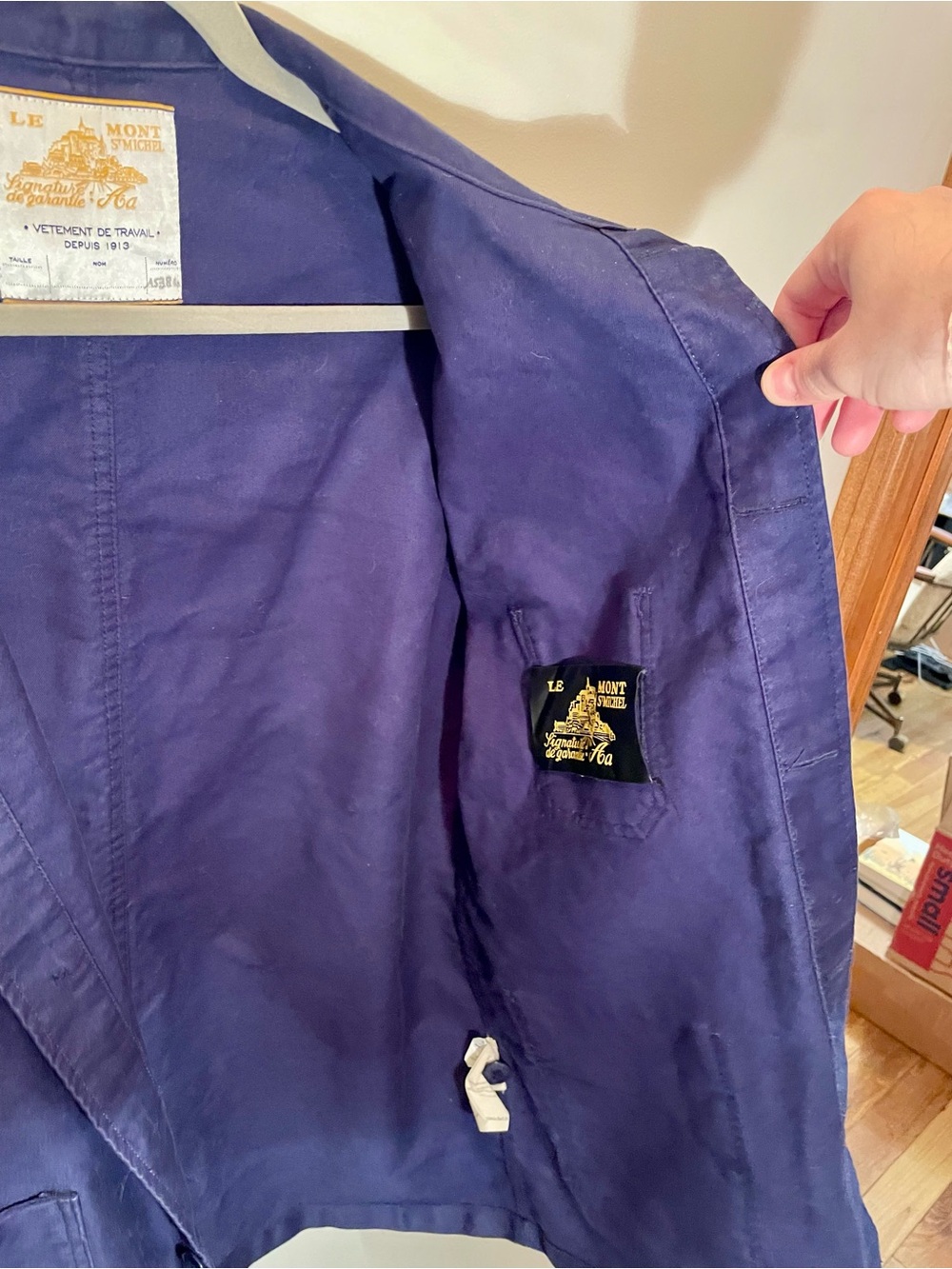 Le Mont Saint-Michel Chore Coat - French Blue - Size Medium - Excellent - Picture 6 of 8
